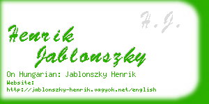 henrik jablonszky business card